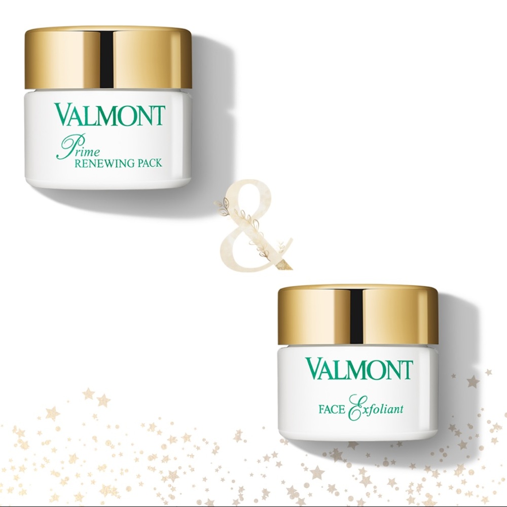 NIB Valmont Ultimate Glow Duo Face Exfoliant & Prime Renewing Pack (both 1.7 oz)